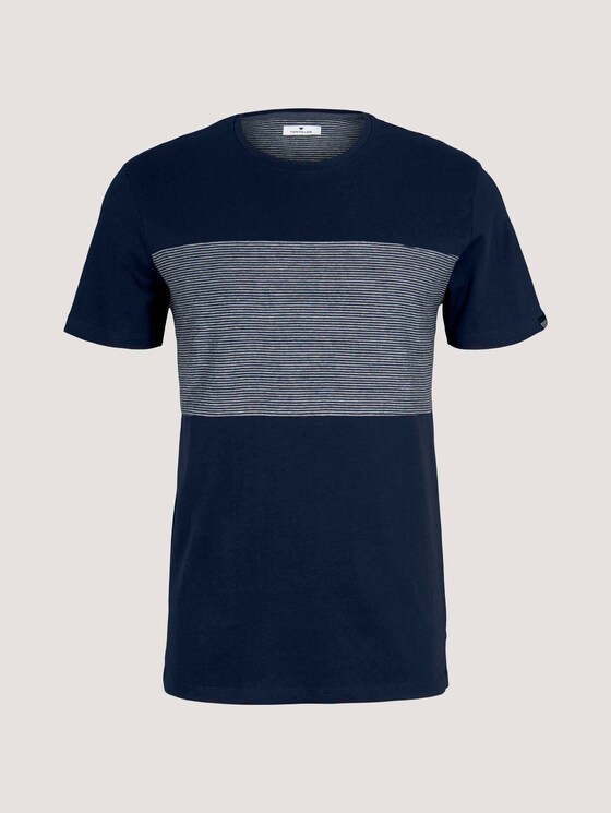 Tshirt mit gestreiftem Einsatz - Männer - Dark Blue Tshirt mit gestreiftem Einsatz - Männer - Dark Blue - 7 - TOM TAILOR