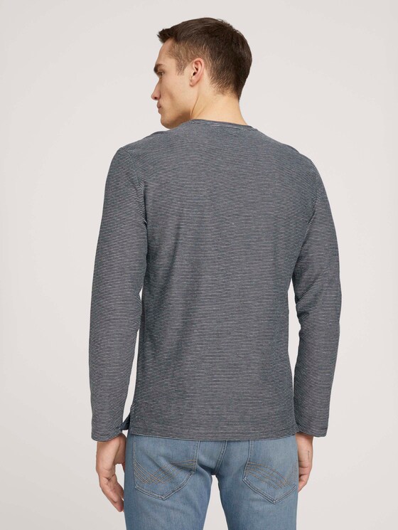 gestreiftes Langarmshirt - Männer - Dark Blue gestreiftes Langarmshirt - Männer - Dark Blue - 2 - TOM TAILOR