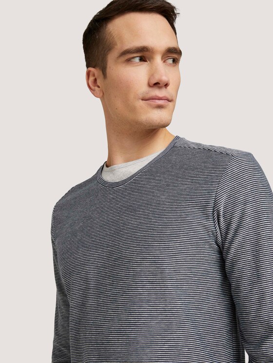 gestreiftes Langarmshirt - Männer - Dark Blue gestreiftes Langarmshirt - Männer - Dark Blue - 9 - TOM TAILOR