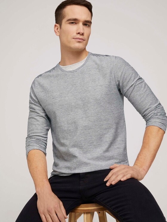 gestreiftes Langarmshirt - Männer - Off White gestreiftes Langarmshirt - Männer - Off White - 5 - TOM TAILOR