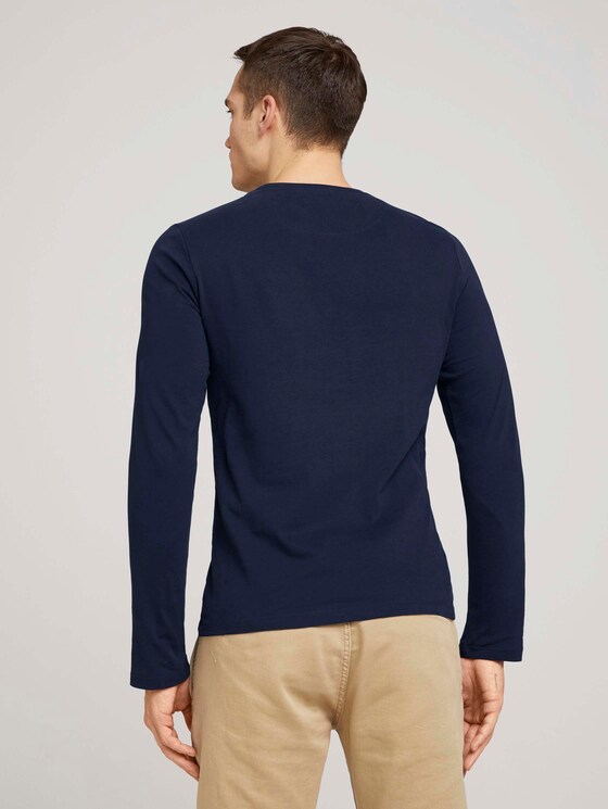 Langarmshirt mit Bio-Baumwolle - Männer - Dark Blue Langarmshirt mit Bio-Baumwolle - Männer - Dark Blue - 2 - TOM TAILOR