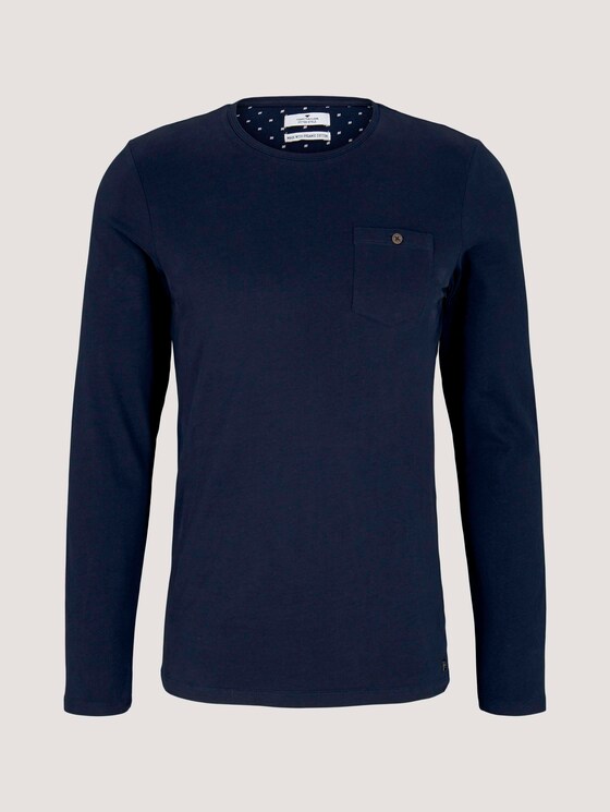 Langarmshirt mit Bio-Baumwolle - Männer - Dark Blue Langarmshirt mit Bio-Baumwolle - Männer - Dark Blue - 7 - TOM TAILOR
