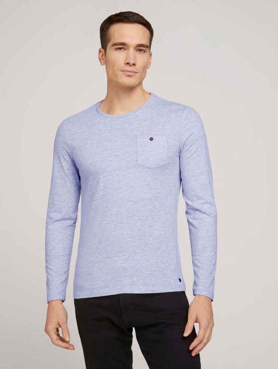 Langarmshirt mit Bio-Baumwolle - Männer - Light Stone Grey Melange Langarmshirt mit Bio-Baumwolle - Männer - Light Stone Grey Melange - 1 - TOM TAILOR