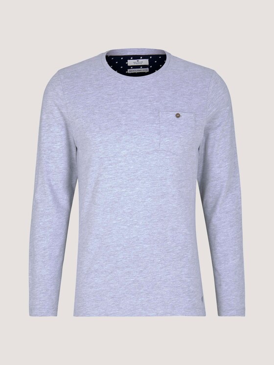 Langarmshirt mit Bio-Baumwolle - Männer - Light Stone Grey Melange Langarmshirt mit Bio-Baumwolle - Männer - Light Stone Grey Melange - 7 - TOM TAILOR