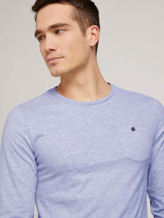 Langarmshirt mit Bio-Baumwolle - Männer - Light Stone Grey Melange Langarmshirt mit Bio-Baumwolle - Männer - Light Stone Grey Melange - 9 - TOM TAILOR