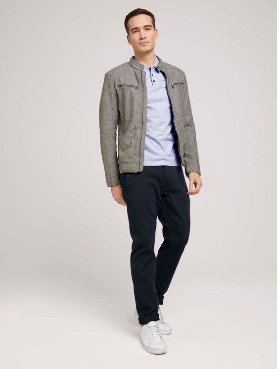 Poloshirt mit Bio-Baumwolle - Männer - Light Stone Grey Melange Poloshirt mit Bio-Baumwolle - Männer - Light Stone Grey Melange - 3 - TOM TAILOR