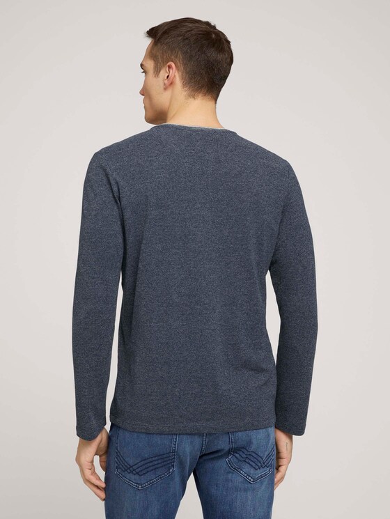 Langarmshirt mit Henleyausschnitt - Männer - Dark Blue Langarmshirt mit Henleyausschnitt - Männer - Dark Blue - 2 - TOM TAILOR