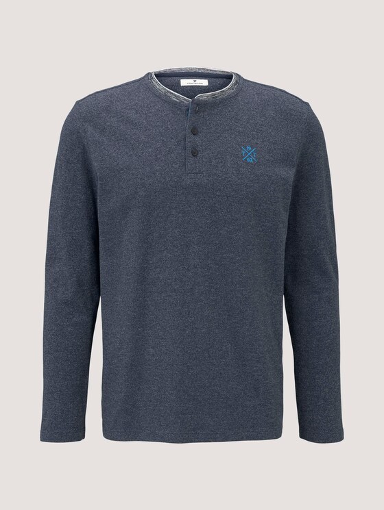 Langarmshirt mit Henleyausschnitt - Männer - Dark Blue Langarmshirt mit Henleyausschnitt - Männer - Dark Blue - 7 - TOM TAILOR