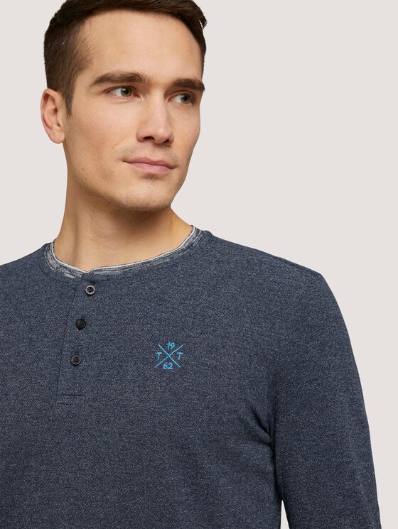 Langarmshirt mit Henleyausschnitt - Männer - Dark Blue Langarmshirt mit Henleyausschnitt - Männer - Dark Blue - 9 - TOM TAILOR