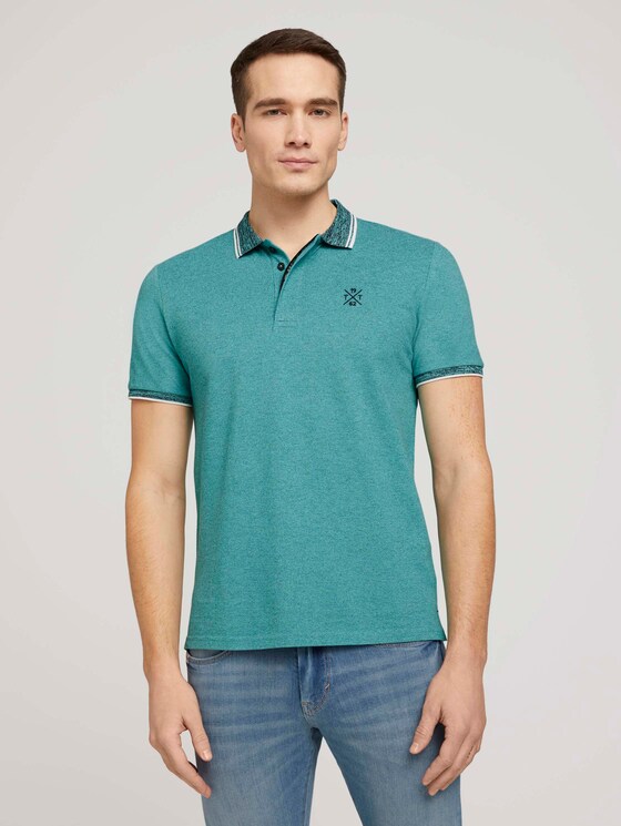 Poloshirt mit Logoprint - Männer - dusty aqua Poloshirt mit Logoprint - Männer - dusty aqua - 2 - TOM TAILOR