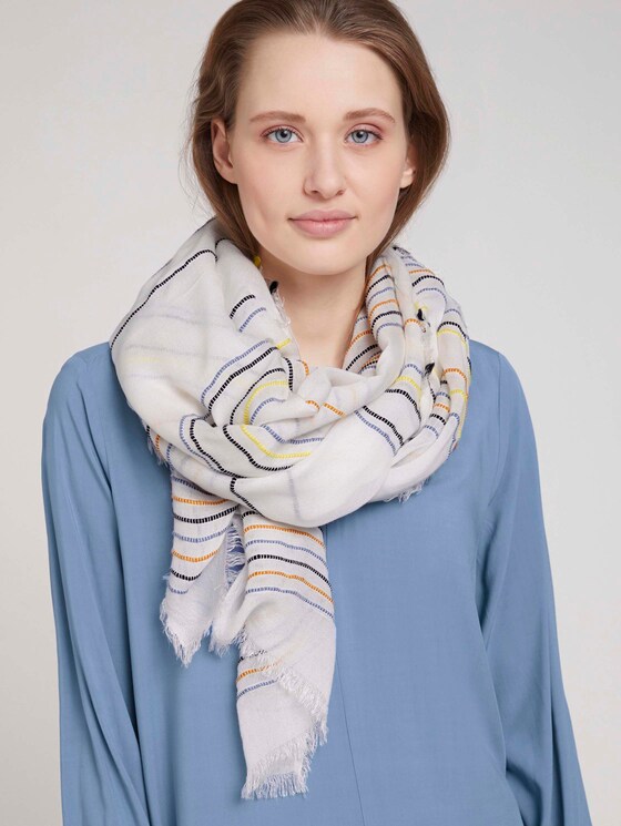 gestreifter Schal - Frauen - creme blue yellow stripe gestreifter Schal - Frauen - creme blue yellow stripe - 5 - TOM TAILOR Denim