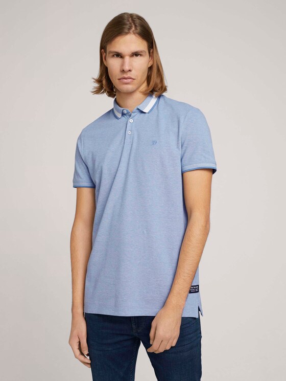 fein gemustertes Poloshirt - Männer - foggy blue melange fein gemustertes Poloshirt - Männer - foggy blue melange - 1 - TOM TAILOR Denim