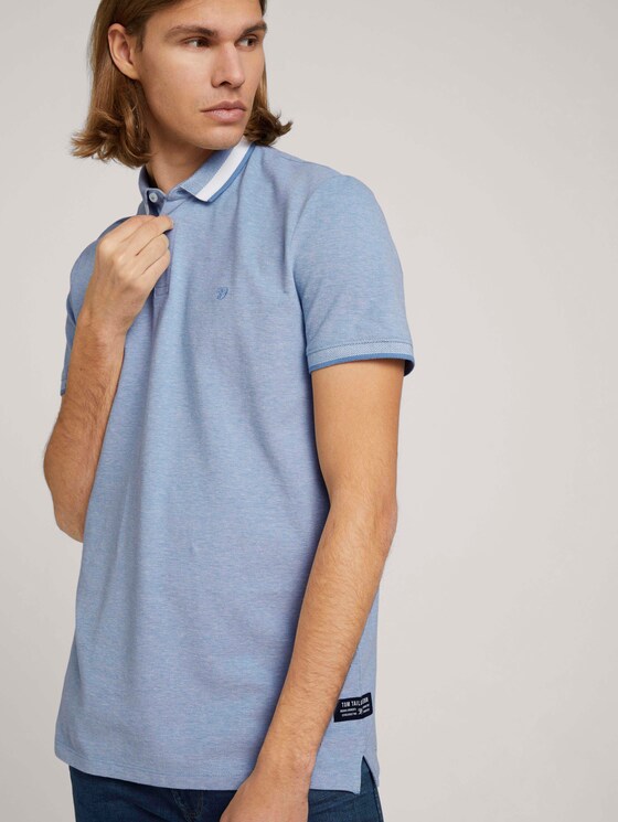 fein gemustertes Poloshirt - Männer - foggy blue melange fein gemustertes Poloshirt - Männer - foggy blue melange - 5 - TOM TAILOR Denim