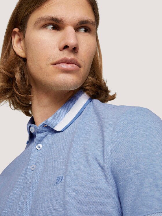 fein gemustertes Poloshirt - Männer - foggy blue melange fein gemustertes Poloshirt - Männer - foggy blue melange - 9 - TOM TAILOR Denim