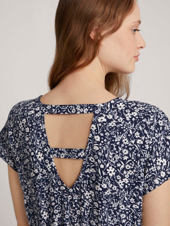 Mini-Kleid mit LENZING™ ECOVERO™ und Rückendetail - Frauen - blue flower print Mini-Kleid mit LENZING™ ECOVERO™ und Rückendetail - Frauen - blue flower print - 10 - TOM TAILOR Denim