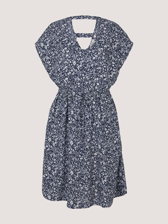 Mini-Kleid mit LENZING™ ECOVERO™ und Rückendetail - Frauen - blue flower print Mini-Kleid mit LENZING™ ECOVERO™ und Rückendetail - Frauen - blue flower print - 7 - TOM TAILOR Denim