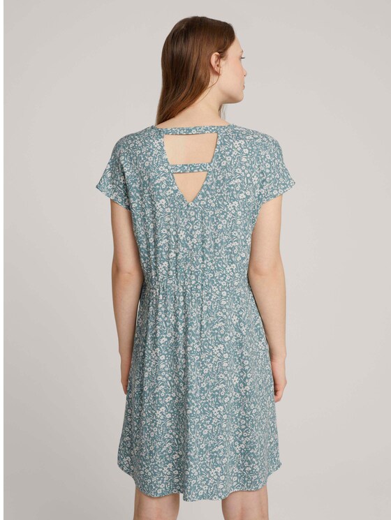 Mini-Kleid mit Rückendetail - Frauen - mineral blue flower print Mini-Kleid mit Rückendetail - Frauen - mineral blue flower print - 2 - TOM TAILOR Denim