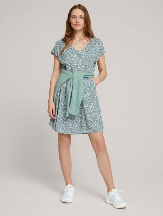 Mini-Kleid mit Rückendetail - Frauen - mineral blue flower print Mini-Kleid mit Rückendetail - Frauen - mineral blue flower print - 3 - TOM TAILOR Denim