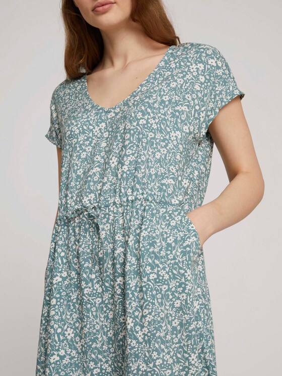 Mini-Kleid mit Rückendetail - Frauen - mineral blue flower print Mini-Kleid mit Rückendetail - Frauen - mineral blue flower print - 9 - TOM TAILOR Denim