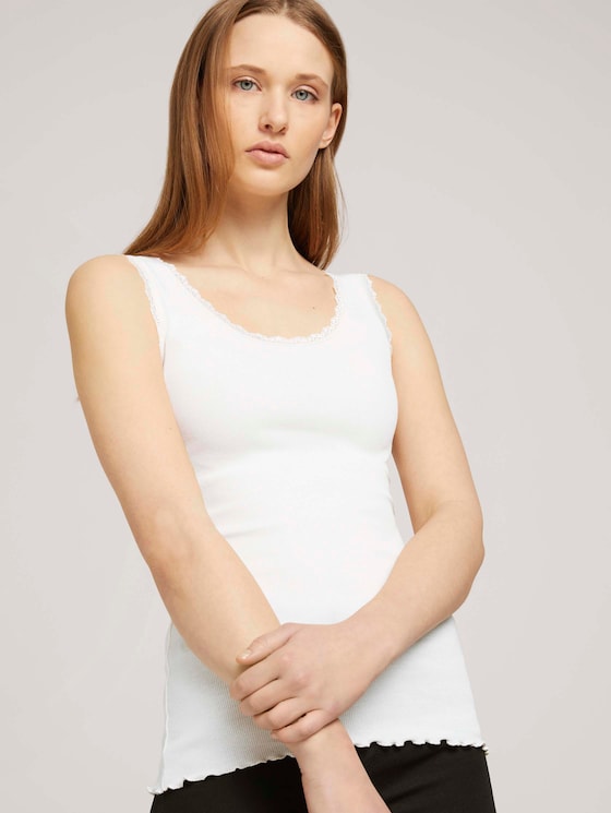 geripptes Top - Frauen - Gardenia White geripptes Top - Frauen - Gardenia White - 5 - TOM TAILOR Denim