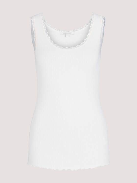 geripptes Top - Frauen - Gardenia White geripptes Top - Frauen - Gardenia White - 7 - TOM TAILOR Denim