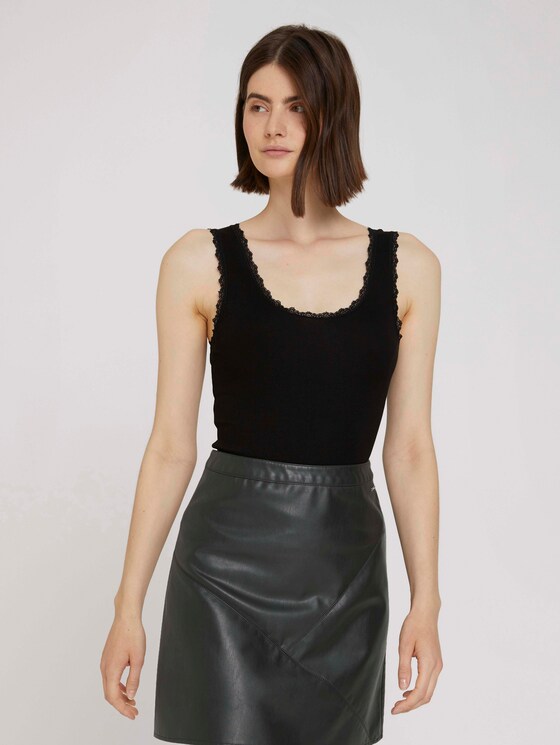 geripptes Top - Frauen - deep black geripptes Top - Frauen - deep black - 1 - TOM TAILOR Denim