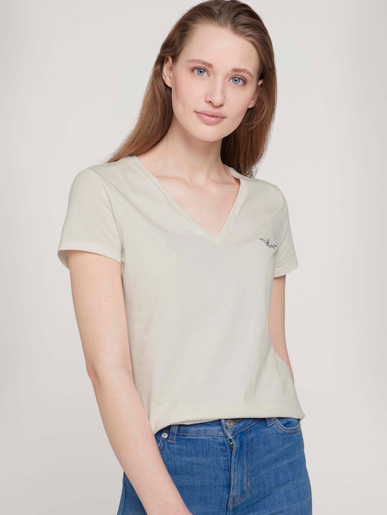 T-Shirt mit Bio-Baumwolle - Frauen - Gardenia White T-Shirt mit Bio-Baumwolle - Frauen - Gardenia White - 5 - TOM TAILOR Denim