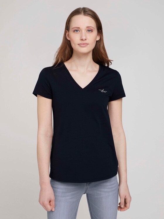 T-Shirt mit Bio-Baumwolle - Frauen - Sky Captain Blue T-Shirt mit Bio-Baumwolle - Frauen - Sky Captain Blue - 1 - TOM TAILOR Denim