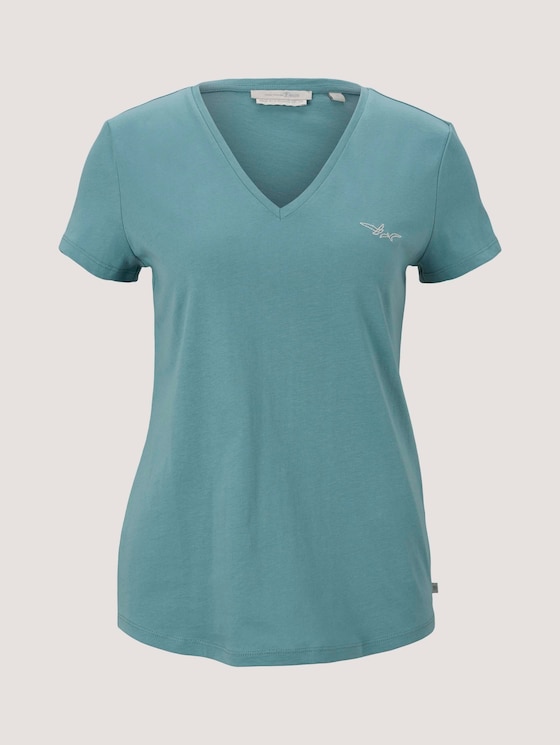 T-Shirt mit Bio-Baumwolle - Frauen - Mineral Stone Blue T-Shirt mit Bio-Baumwolle - Frauen - Mineral Stone Blue - 7 - TOM TAILOR Denim