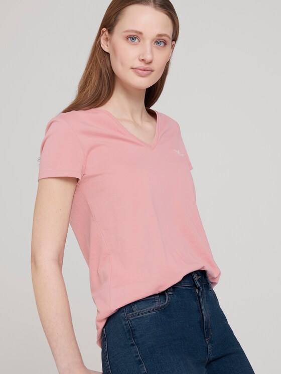 T-Shirt mit Bio-Baumwolle - Frauen - cozy rose T-Shirt mit Bio-Baumwolle - Frauen - cozy rose - 5 - TOM TAILOR Denim