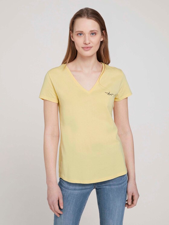 T-Shirt mit Bio-Baumwolle - Frauen - soft yellow T-Shirt mit Bio-Baumwolle - Frauen - soft yellow - 1 - TOM TAILOR Denim