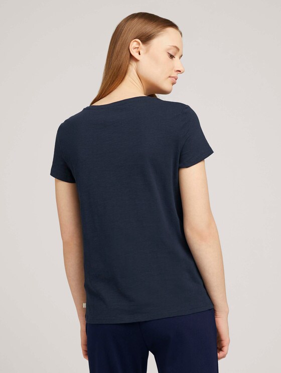 Gestreiftes T-Shirt mit Bio-Baumwolle - Frauen - Sky Captain Blue Gestreiftes T-Shirt mit Bio-Baumwolle - Frauen - Sky Captain Blue - 2 - TOM TAILOR Denim