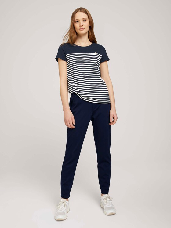 Gestreiftes T-Shirt mit Bio-Baumwolle - Frauen - Sky Captain Blue Gestreiftes T-Shirt mit Bio-Baumwolle - Frauen - Sky Captain Blue - 3 - TOM TAILOR Denim