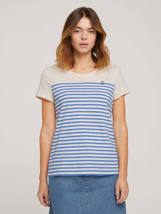 T-Shirt aus Bio-Baumwolle - Frauen - soft creme beige T-Shirt aus Bio-Baumwolle - Frauen - soft creme beige - 1 - TOM TAILOR Denim