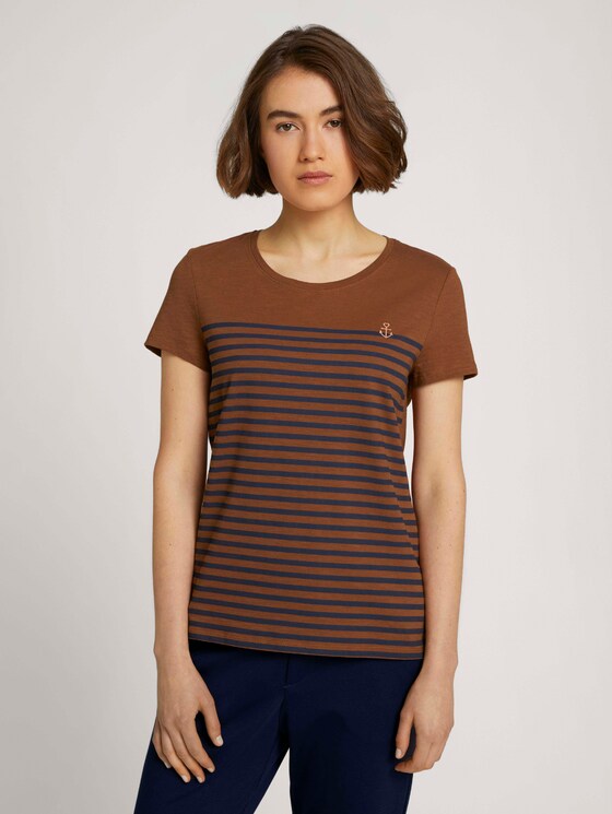 T-Shirt aus Bio-Baumwolle - Frauen - amber brown T-Shirt aus Bio-Baumwolle - Frauen - amber brown - 1 - TOM TAILOR Denim
