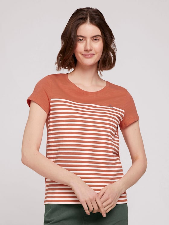 T-Shirt aus Bio-Baumwolle - Frauen - sundown coral T-Shirt aus Bio-Baumwolle - Frauen - sundown coral - 1 - TOM TAILOR Denim