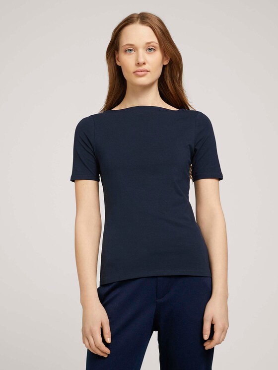 Basic T-Shirt mit Bio-Baumwolle - Frauen - Sky Captain Blue Basic T-Shirt mit Bio-Baumwolle - Frauen - Sky Captain Blue - 1 - TOM TAILOR Denim