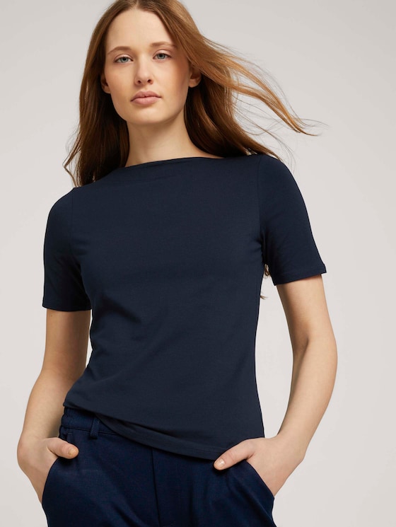 Basic T-Shirt mit Bio-Baumwolle - Frauen - Sky Captain Blue Basic T-Shirt mit Bio-Baumwolle - Frauen - Sky Captain Blue - 5 - TOM TAILOR Denim