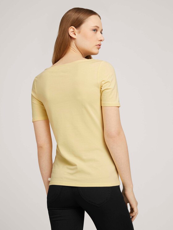 Basic T-Shirt mit Bio-Baumwolle - Frauen - soft yellow Basic T-Shirt mit Bio-Baumwolle - Frauen - soft yellow - 2 - TOM TAILOR Denim