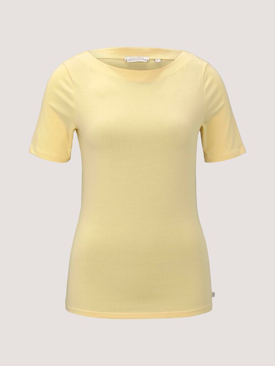 Basic T-Shirt mit Bio-Baumwolle - Frauen - soft yellow Basic T-Shirt mit Bio-Baumwolle - Frauen - soft yellow - 7 - TOM TAILOR Denim