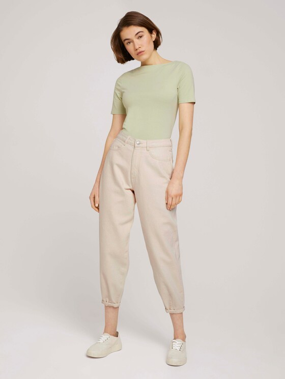 Basic Halbarmshirt mit Bio-Baumwolle - Frauen - light dusty green Basic Halbarmshirt mit Bio-Baumwolle - Frauen - light dusty green - 3 - TOM TAILOR Denim