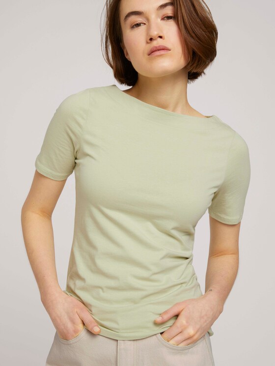 Basic Halbarmshirt mit Bio-Baumwolle - Frauen - light dusty green Basic Halbarmshirt mit Bio-Baumwolle - Frauen - light dusty green - 5 - TOM TAILOR Denim
