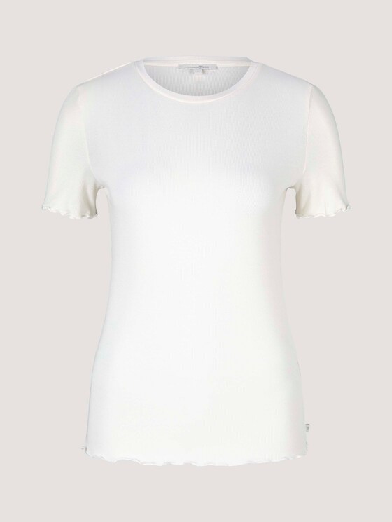 Tshirt mit gekräuseltem Saum - Frauen - Gardenia White Tshirt mit gekräuseltem Saum - Frauen - Gardenia White - 7 - TOM TAILOR Denim