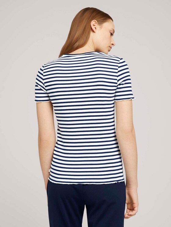 T-Shirt aus Bio-Baumwolle - Frauen - navy white stripe T-Shirt aus Bio-Baumwolle - Frauen - navy white stripe - 2 - TOM TAILOR Denim