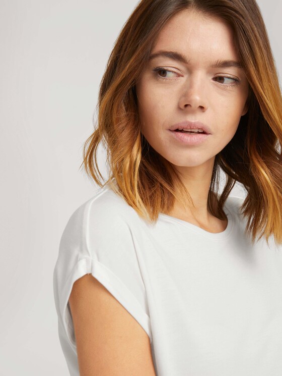 Fließendes Basic T-Shirt - Frauen - Gardenia White Fließendes Basic T-Shirt - Frauen - Gardenia White - 9 - TOM TAILOR Denim
