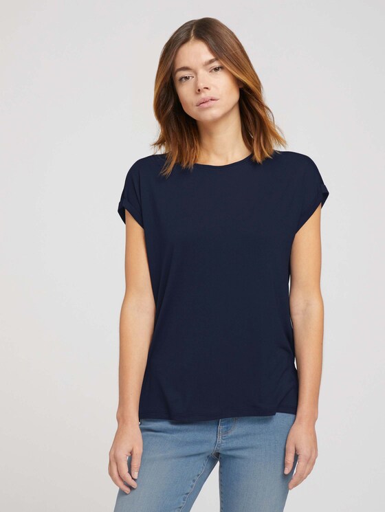 Fließendes Basic T-Shirt - Frauen - Sky Captain Blue Fließendes Basic T-Shirt - Frauen - Sky Captain Blue - 1 - TOM TAILOR Denim