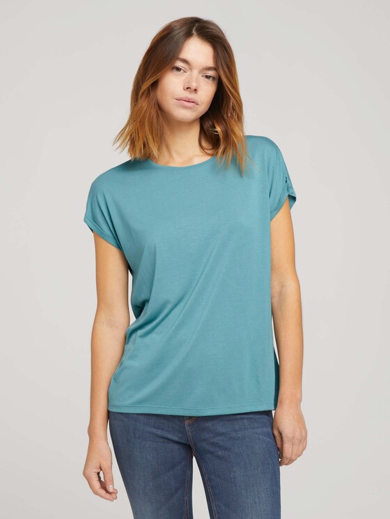 Fließendes Basic T-Shirt - Frauen - Mineral Stone Blue Fließendes Basic T-Shirt - Frauen - Mineral Stone Blue - 1 - TOM TAILOR Denim