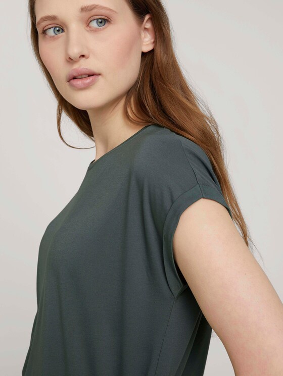 Fließendes Basic T-Shirt - Frauen - dusty pine green Fließendes Basic T-Shirt - Frauen - dusty pine green - 9 - TOM TAILOR Denim