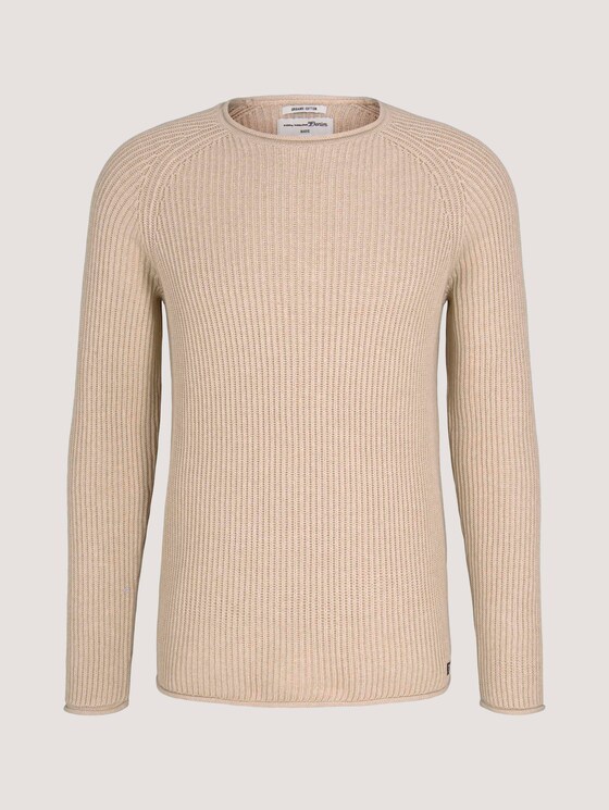 strukturierter Pullover mit Bio-Baumwolle - Männer - dusty almond melange strukturierter Pullover mit Bio-Baumwolle - Männer - dusty almond melange - 7 - TOM TAILOR Denim
