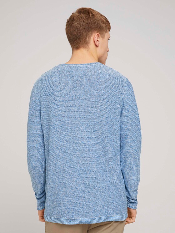melierter Pullover mit Bio-Baumwolle - Männer - blue white mouline melierter Pullover mit Bio-Baumwolle - Männer - blue white mouline - 2 - TOM TAILOR Denim